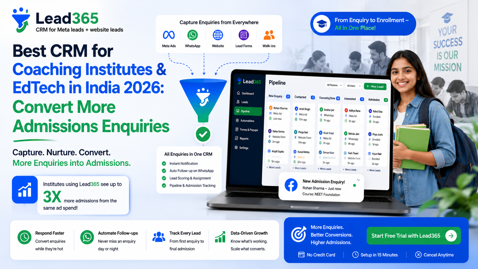 Student filled a form but no one called? Stop losing admissions to competitors. Learn how to automate your coaching center's lead management with Lead365.