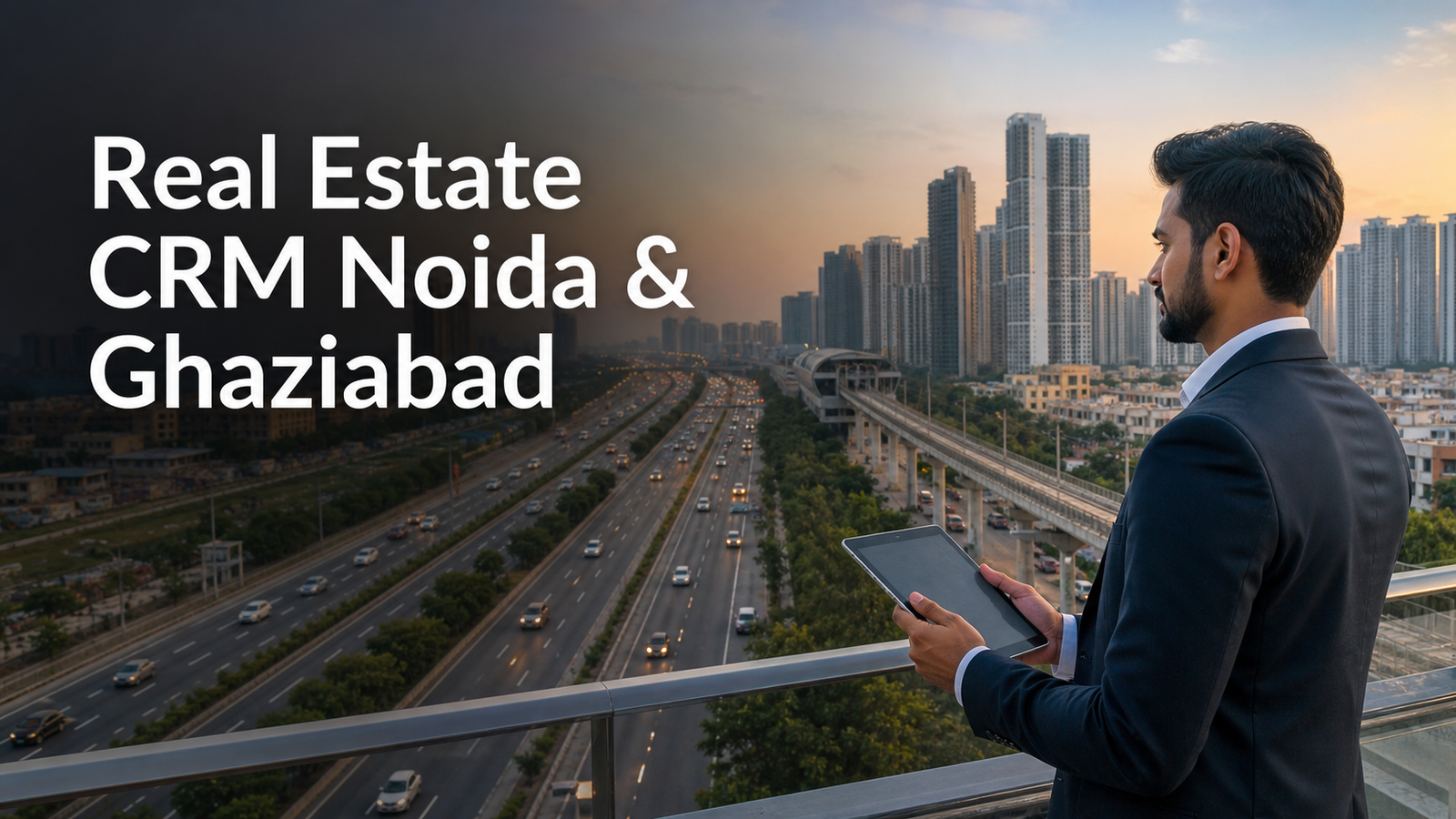 Real estate CRM map pins across Noida Greater Noida and Ghaziabad NCR