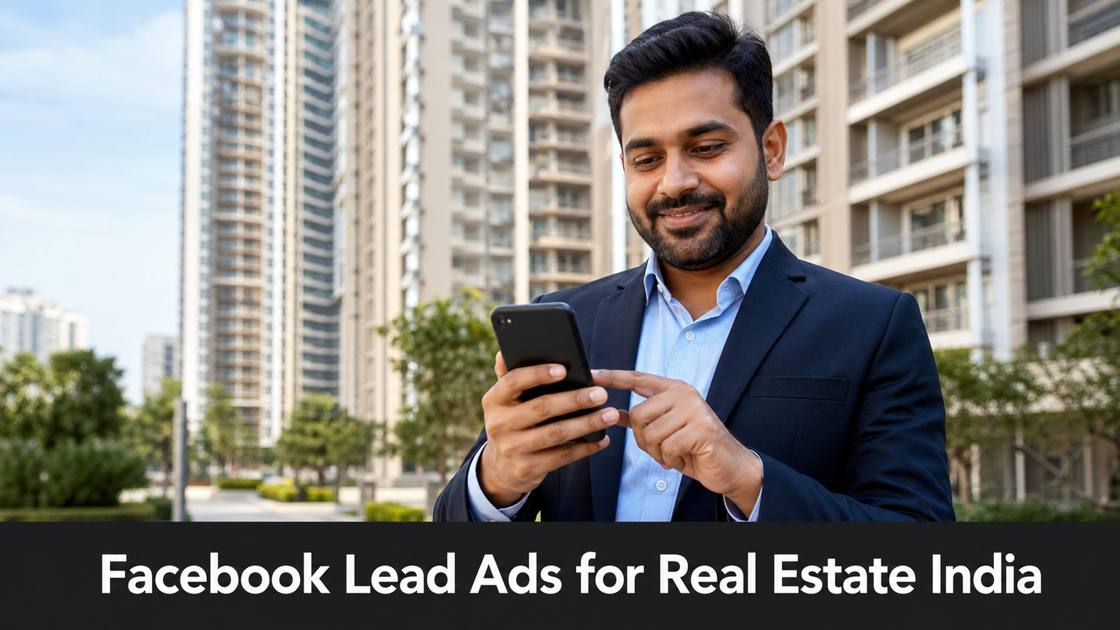 Indian real estate agent booking a site visit from a Facebook Instant Form lead in CRM